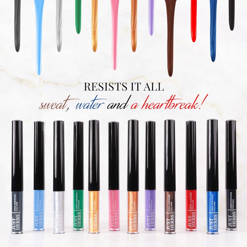 Just Herbs Eyeliner Waterproof and Smudge Proof, Long Lasting Eyeliners
