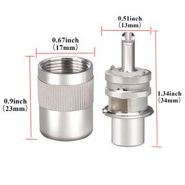 TUOLNK PL-259 Crimp Connector UHF Plug Adapter for RG58 RG400 3D-FB RF SO239 Crimp Coax Adapter PL259 Plug Compatible with Ham Radio Silver Plating Pack of 5