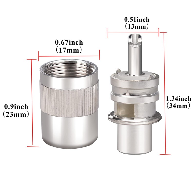 TUOLNK PL-259 Crimp Connector UHF Plug Adapter for RG58 RG400