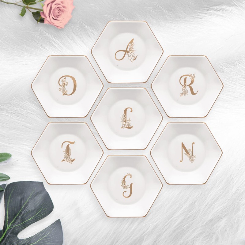 CARAKNOTS Initial S Jewelry Dish Graduation Gifts for Teacher Her