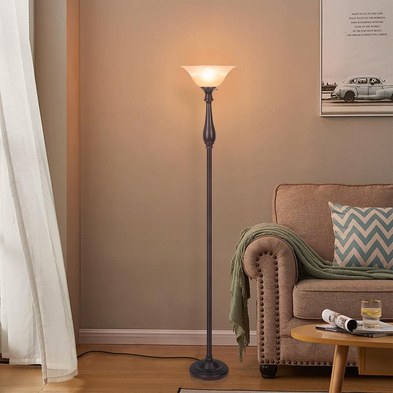 HonoDing Torchiere Floor Lamp for Living Room, Standing Lamp with