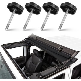 4 Pcs Soft Top Screw Window Frame Knob Door Surround Knobs Kits with Pin Compatible with Jeep Wrangler JK 2007-2018 Hardware/Accessories