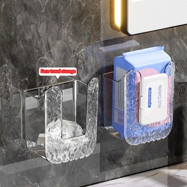 CREHNIL Kitchen Wipes Storage Box Wall Mounted Wet Tissue Box Holder Rectangular for Bathroom 2 Pack