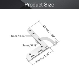 MroMax Jewelry Wine Box Wooden Case 43 x 39mm Foldable Iron Quadrant Hinge Silver Tone 2Pcs