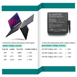 100W USB Type C AC Charger Replacement for Razer Blade Stealth 13" GTX1650 RZ09-03101, RZ09-03102, RZ09-0327, Laptop Stand Chroma V2 (2019) (2020) Power Adapter Supply Cord