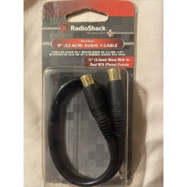 RadioShack 9" Audio Y-Cable 3.5mm Gold-Plated  Male toDual RCA Phono  42-2542