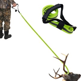 Ironwarrior Deer Drag Rope, Deer Drag Strap with Reflective Stripe and Strong Handle,Length Adjustable Deer Hunting Accessories for Small and Big Game Dragging Lifting and Pulling (Green 1 Pack)