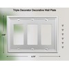 OKAWYC Triple Decorator Light Switch Cover Luca Metal Wall Plate,