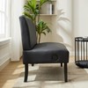 STHOUYN STHOUYN 43" W Mini Small Black Leather Couch Armless