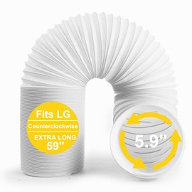 Portable Air Conditioner Hose, 5.9" Diameter Anti-Clockwise Thread, Universal Replacement AC Vent Hose Length up to 59" (Does not include coupler)