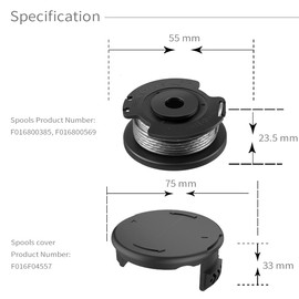 MAOZHOU Strimmer Spool Line,4 PCS Φ1.65mm 4.9m String Trimmer Replacement Spool Line + F016F04557 Spool Cover,Autofeed Nylon Spools for Bosch ART 23 SL 26 SL Grass Trimmer F016800569 F016800385