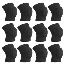 PATIKIL S Größe Schützende Knieschoner, 6 Paar Schwamm Volleyball Knieschoner Atmungsaktive Tanz Knieschoner Stütze für Frauen Männer Fußball Basketball Training, Schwarz