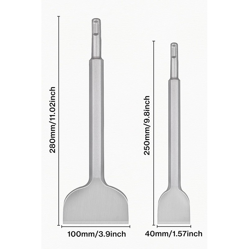SDS Chisel Bits Lytool 2pcs SDS Plus Chisel 250x40mm+280x100mm, Masonry