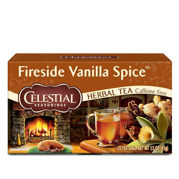 Celestial Seasonings Herbal Tea, Fireside Vanilla Spice, 20 Count (Pack Of 6)