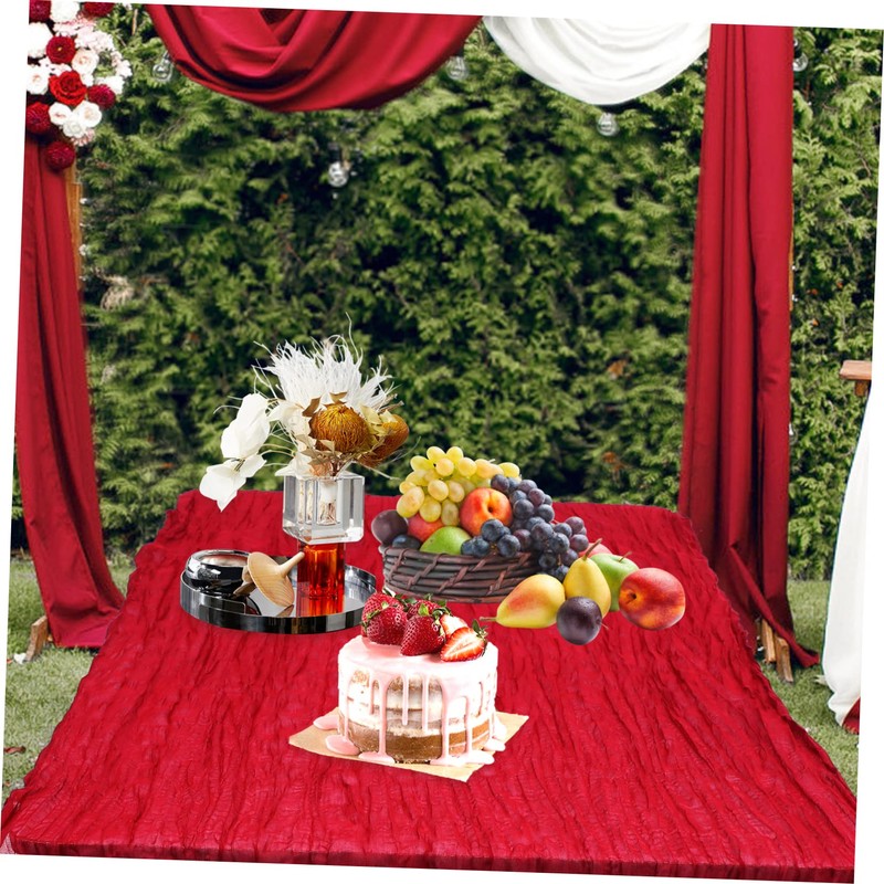 Mobestech 2pcs Boho Gauze Table Runner Romantic Decorative Table Cloth