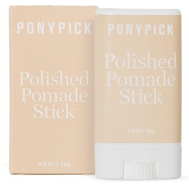 Pony Pick THE Polished Pomade Stick | Strong Hold, Natural Shine & Frizz Control Hair Wax Stick | Defines Style & Flyaway Hair Tamer Stick | Travel-Friendly, Paraben-Free, Cruelty-Free 0.5oz/15g
