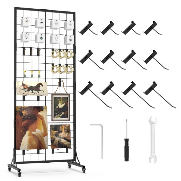 HUHOLE Grid Wall Panels, 2.2' × 5.2' Ft Movable Grid