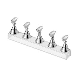 Nail Tip Stand Magnetic Nail Tip Stand, Magnetic Practice Stand, Nail Tip, Nail Base, Clear (1 Silver Piece) (Silver)