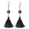 Hemasa Black Colour Evil Eye Lampwork & Tassel Earrings earrings