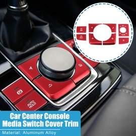 X AUTOHAUX 8 Set Centre Console Switch Panels for Mazda 3 2019-2020 Red