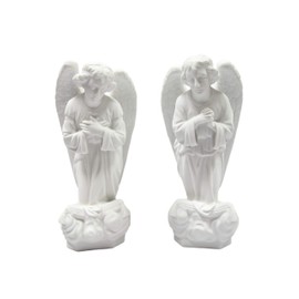 16" Pair of Kneeling Praying Angels Statue Figurine Vittoria Collection Made in Italy Indoor Outdoor Garden Grotto