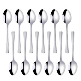 Meisha Stainless Steel Teaspoons, Set of 24, Silver Harley Pattern Tea Spoons Use for Home, Kitchen or Restaurant - Everyday Parish Cutlery