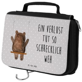 Mr. & Mrs. Panda Wash Bag Bear Swing, gray, Hand Drawn