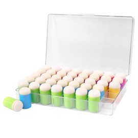 HAUSTGO 40PCS Sponge Daubers W/Storage Case - Perfect for Use with a Variety of Coloring Mediums Such as Inks, Paints, Chalks, and More - Providing Excellent Control and Precision for Detailing