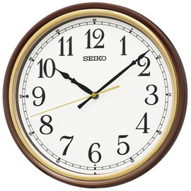 Seiko Clock Radio Brown Metallic Wall Clock Diameter 10.8 x 1.9 inches (275 x 47 mm) KX271B