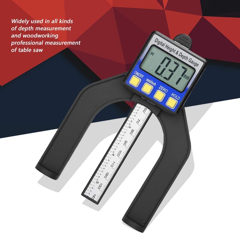 Digital Depth Gauge Altimeter, 0-80 mm Profile Depth Gauge, Digital
