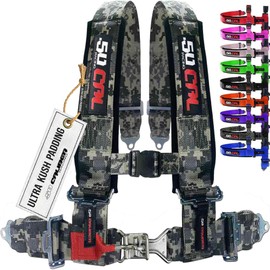 1pc Camouflage 4 Point Harness for Bucket Seat, Latch Release, 9 Color Options, Racing Harness, Race Car, Off Road, UTV, RZR [6000A3]