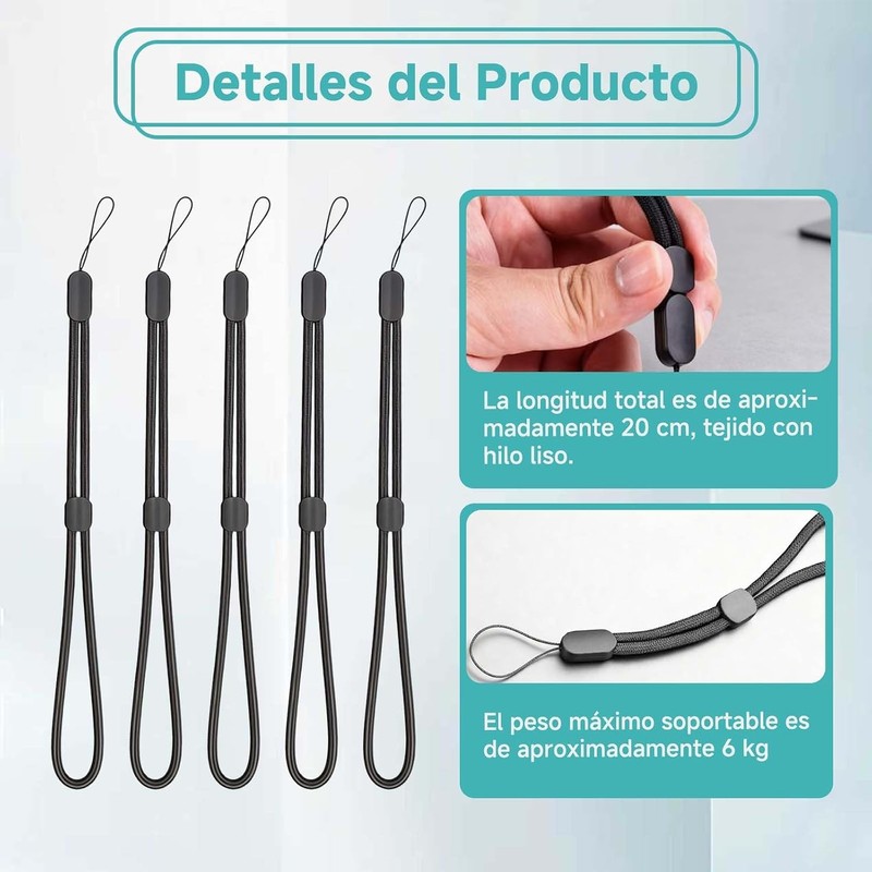 5 Pzs Correa Celular Muñeca, Cordón para el Teléfono Ajustable,