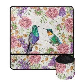 Eheartsgir Hummingbird Flowers Sewing Machine Protective Mat Universal Fits Most Standard Household Sewing Machines Pad with Extra Bag to Store Sewing Accessories Home Decor