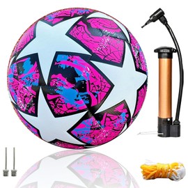 Balón de fútbol de Entrenamiento Juvenil, Balón de fútbol No.5, con Red + Pasador, Fútbol recreativo Profesional de Exterior para Adulto,Adecuado para Entrenamientos y Juegos Familiares