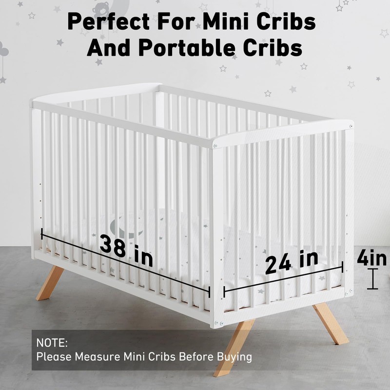 Casusv 38"x24" Mini Crib Mattress with Washable Breathable Soft Waterproof