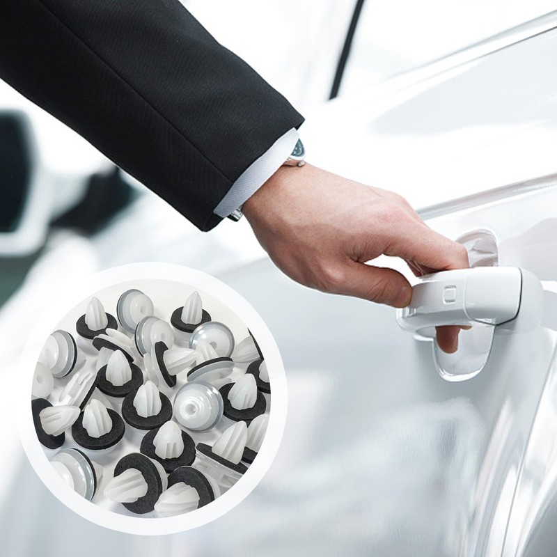 fKiZanthene Car Trim Clips, 50 Pcs White Plastic Trim Clips,