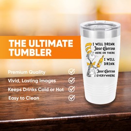 Polar Camel Jose Cuervo 20oz Tumbler - Funny - Ringneck Stainless Steel Tumbler Insulated Cup - Vacuum Insulated Tumbler with Clear Lid - Great Travel Tumbler - Premium Quality Stainless Steel