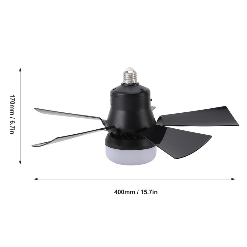 Socket Fan Light, Ceiling Fans with Lights and Remote, 3