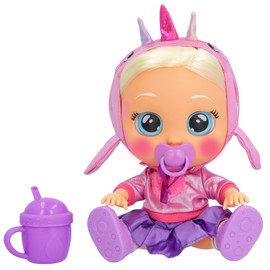 Cry Babies Kiss Me Stella - 12" Baby Doll | Deluxe Blushing Cheeks Feature | Shimmery Changeable Outfit with Bonus Baby Bottle, for Girls and Kids 18M and up