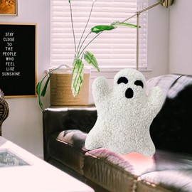 KoMico 12 Inch Ghost Pillow, Decorative Spooky Ghost Cushion Throw for Sofa Bed Couch Home Decor, Cute Boo Pillow for Living Room Decor(11.81 x 7.87 Inch)