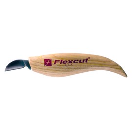 FLEXCUT Wood Carving Knives | Chip Carving Knife | 1095 High Carbon Steel Blade | Ergonomic Ash Handle | 1-inch Blade Bevel Length |KN15 | Made in the U.S.A.