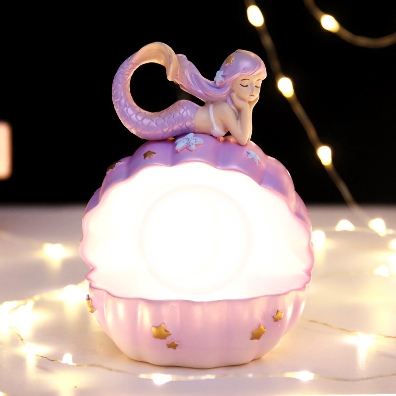 Night Light Battery Powered Beauty Fish Shape Synthetic Resin Cute