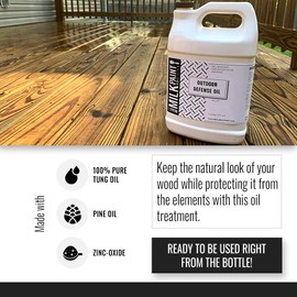 Real Milk Paint, Wood Finish for Outdoor Furniture Gallon Outdoor Defense Oil, Sealer, Protector with Tung Oil for Finishing Fence, Deck, Cedar Garden Bed