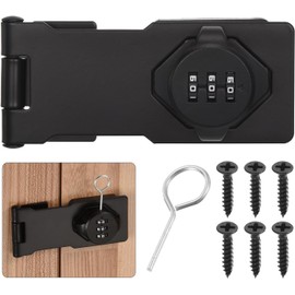 Cerraduras de Cerrojo con Contraseña, Pasador para Puerta, Cerradura de Combinación Giratoria Mecánica, para Puertas Pequeñas Empotradas, Gabinete, Clóset, Puerta Doble Plegable, Cajón (Negro)