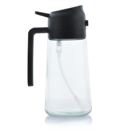 Oil Sprayer for Cooking, 16oz/470ml 2 In 1 Glass Olive Oil Sprayr & pourer for Kitchen, Air Fryer, Cooking, Salad, BBQ (Black)