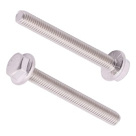M8-1.25 x 55mm (8 pcs) Flanged Hex Bolts, 304 Stainless Steel 18/8, Large Washer Head Automotive Screws for Car Parts & Machinery Replacement