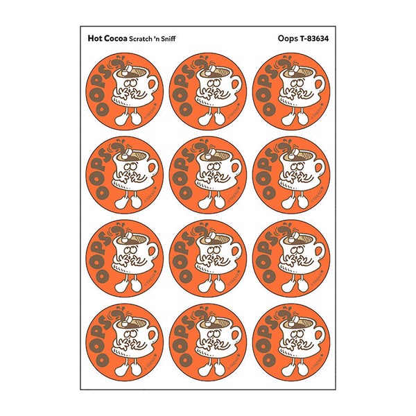 Oops/Hot Cocoa Scent Retro Scratch 'n Sniff Stinky Stickers by