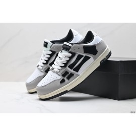 2026 Black White Bones Unisex Couple Sports Casual Shoes Versatile Leather Trendy Board Shoes for Men And WomenColor: Grey, EUR Size: 41