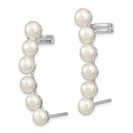 Unbranded 38mm 925 Silver White 5-6mm Freshwater Cultured Pearl Ear Climber/Cuff Earrings