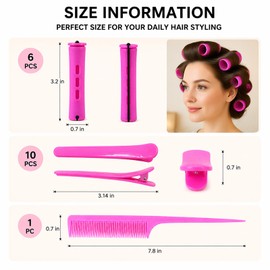 Perm Rods Set - Long Perm Rod - Duck Bill Clips - Rat Tail Comb